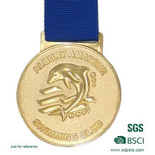 Metal Souvenir Gold Medal with Ribbon
